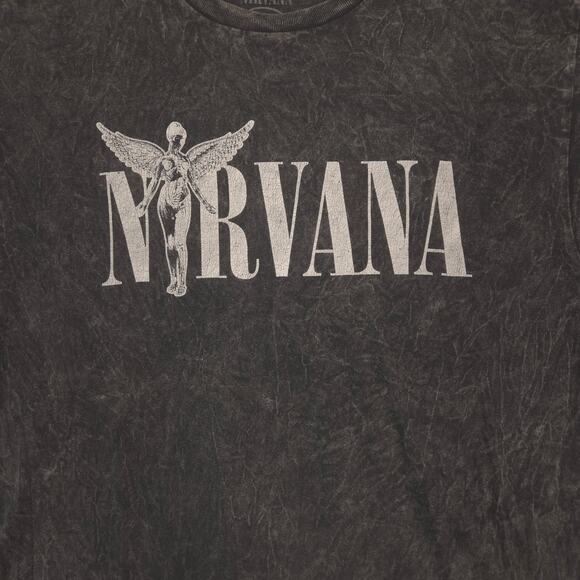 Nirvana Band Casual Crew Neck Graphic Shirt Adult Mens Size Large L Gray - Picture 4 of 9